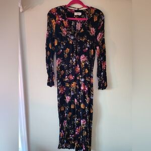 NATURAL LIFE Black Floral Long Sleeve Dress